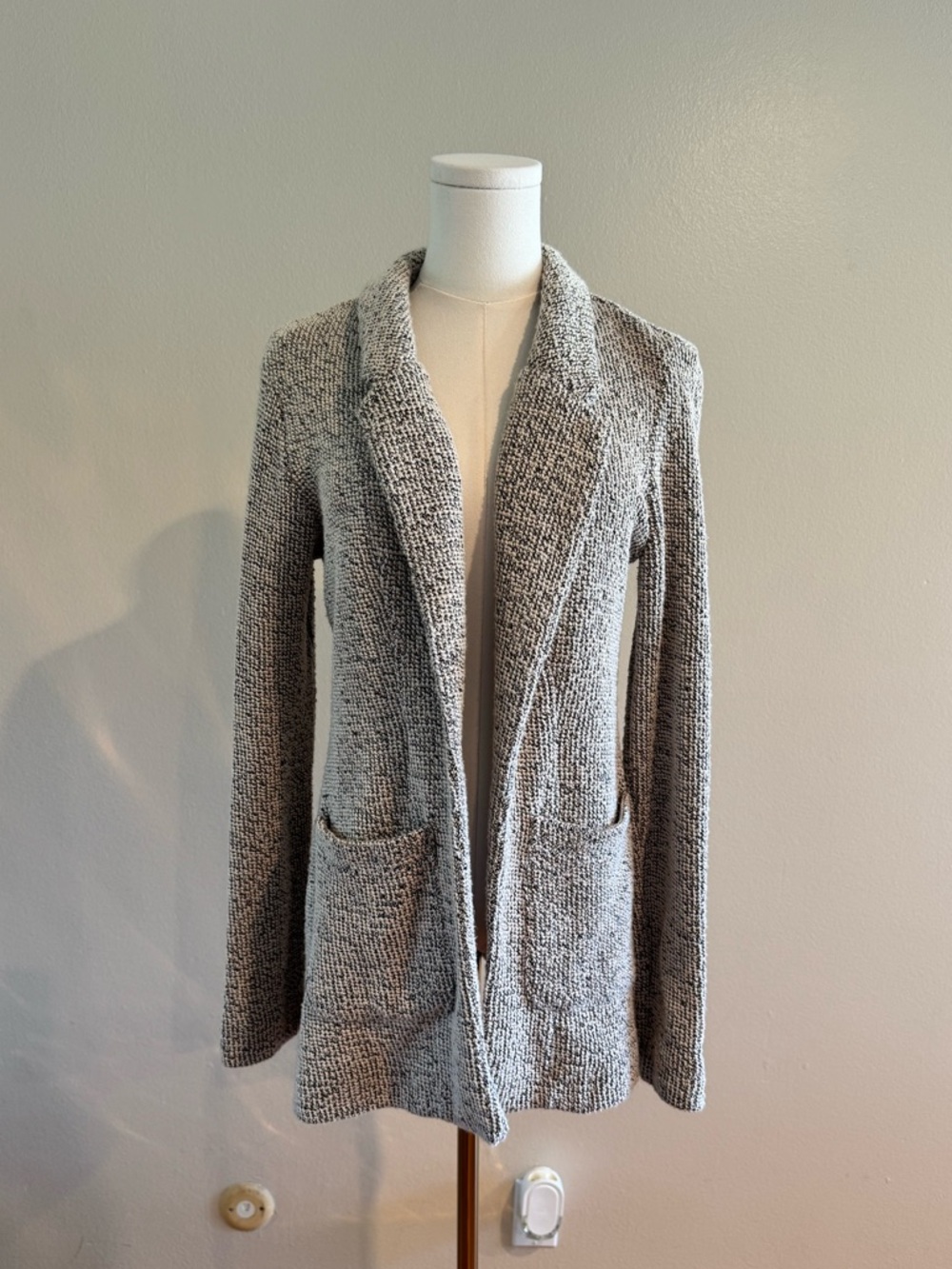 ASTR Knit Cardigan in Cream and Gray